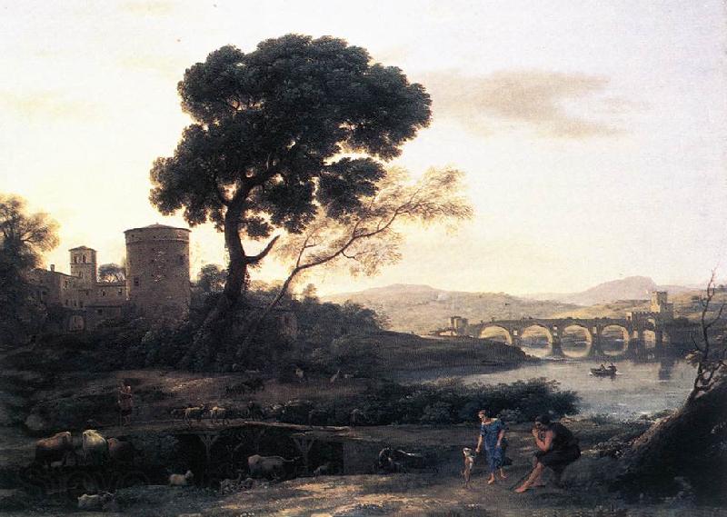 Claude Lorrain Landscape with Shepherds   The Pont Molle fgh